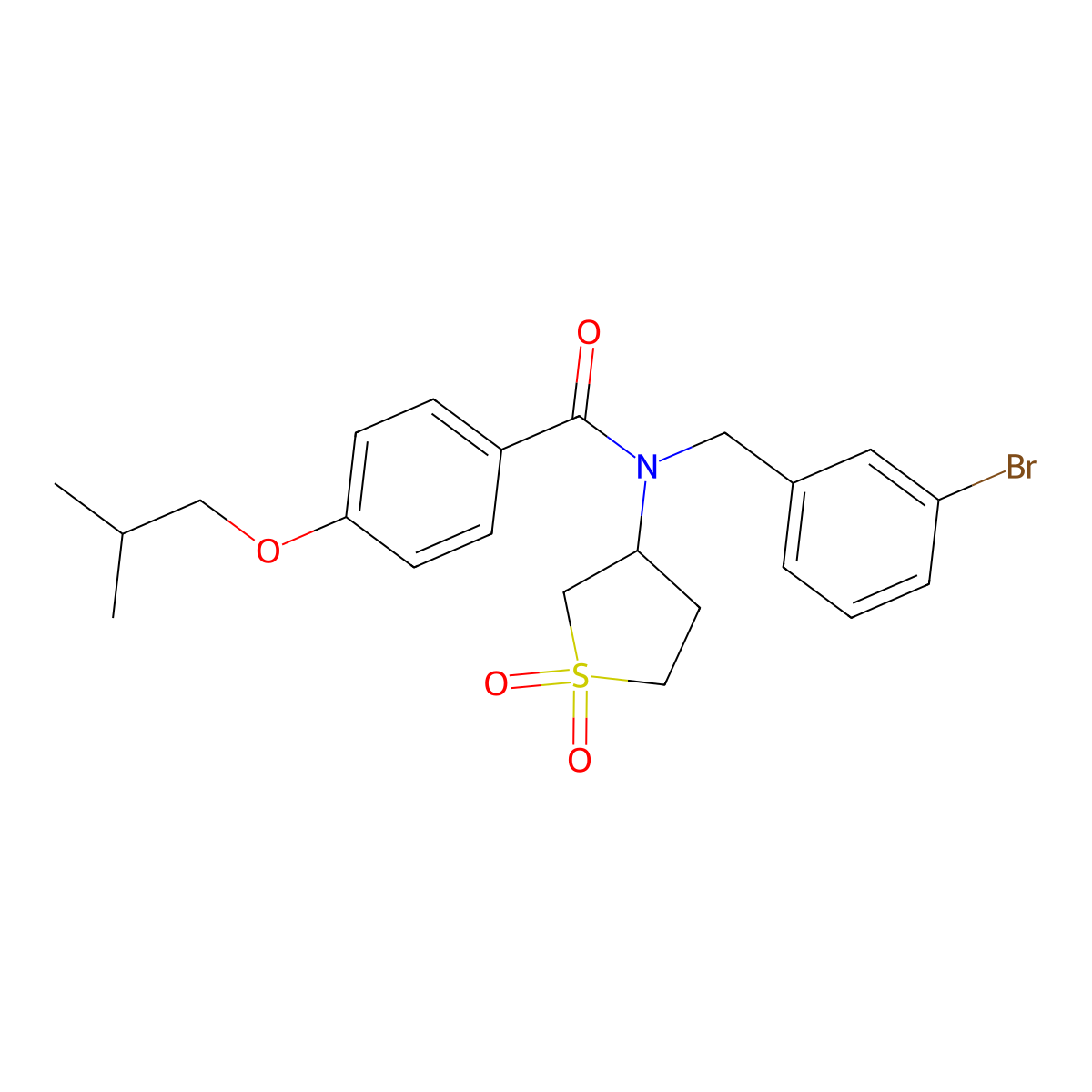 N-(3-bromobenzyl)-N-(1,1-dioxidotetrahydrothiophen-3-yl)-4-(2-methylpropoxy)benzamide molecular structure, CAS 850736-71-9