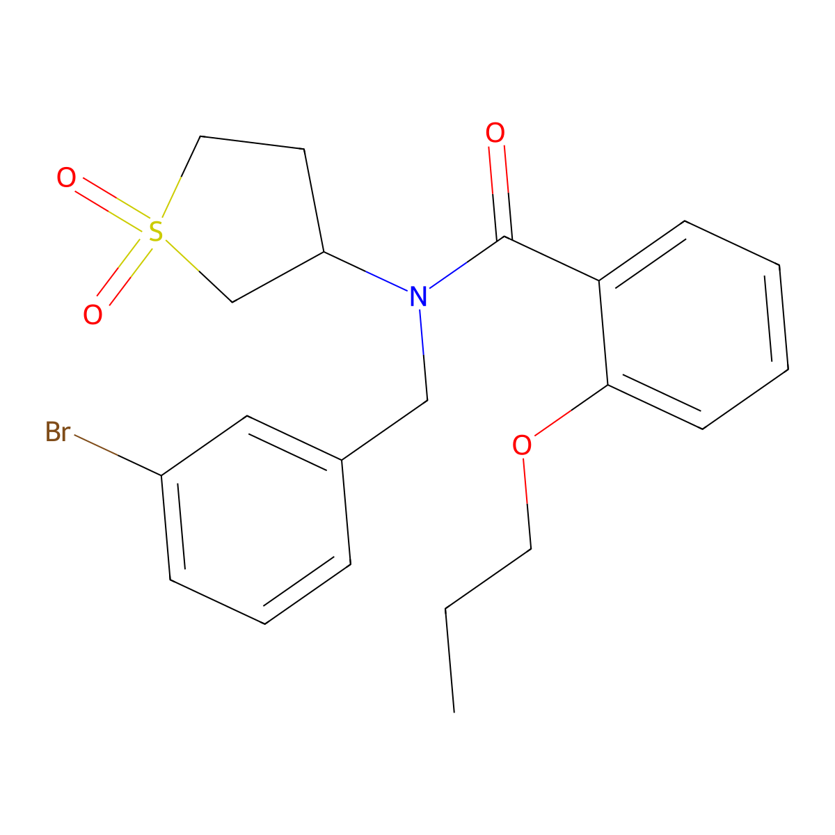 N-(3-bromobenzyl)-N-(1,1-dioxidotetrahydrothiophen-3-yl)-2-propoxybenzamide molecular structure, CAS 850737-33-6