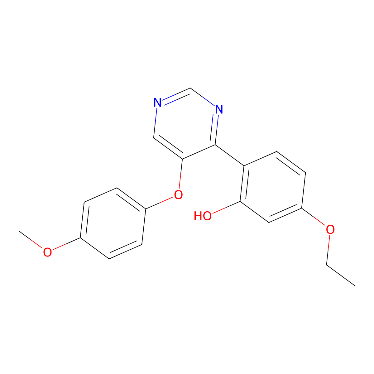 5-Ethoxy-2-[5-(4-methoxyphenoxy)pyrimidin-4-yl]phenol molecular structure, CAS 850737-81-4
