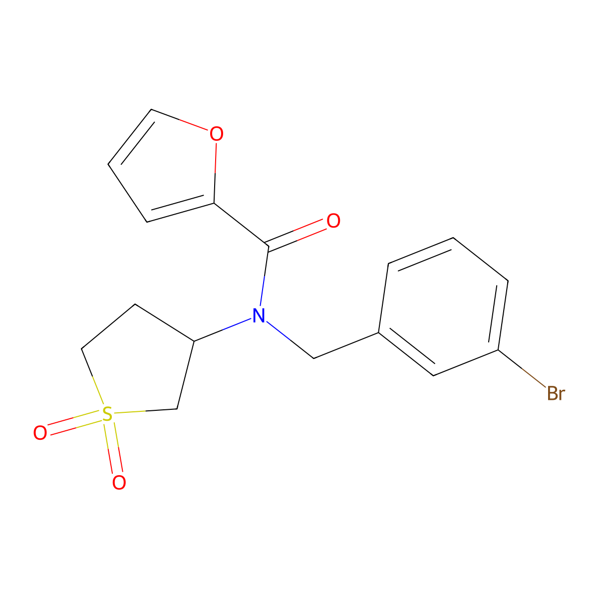 N-(3-bromobenzyl)-N-(1,1-dioxidotetrahydrothiophen-3-yl)furan-2-carboxamide molecular structure, CAS 850738-85-1