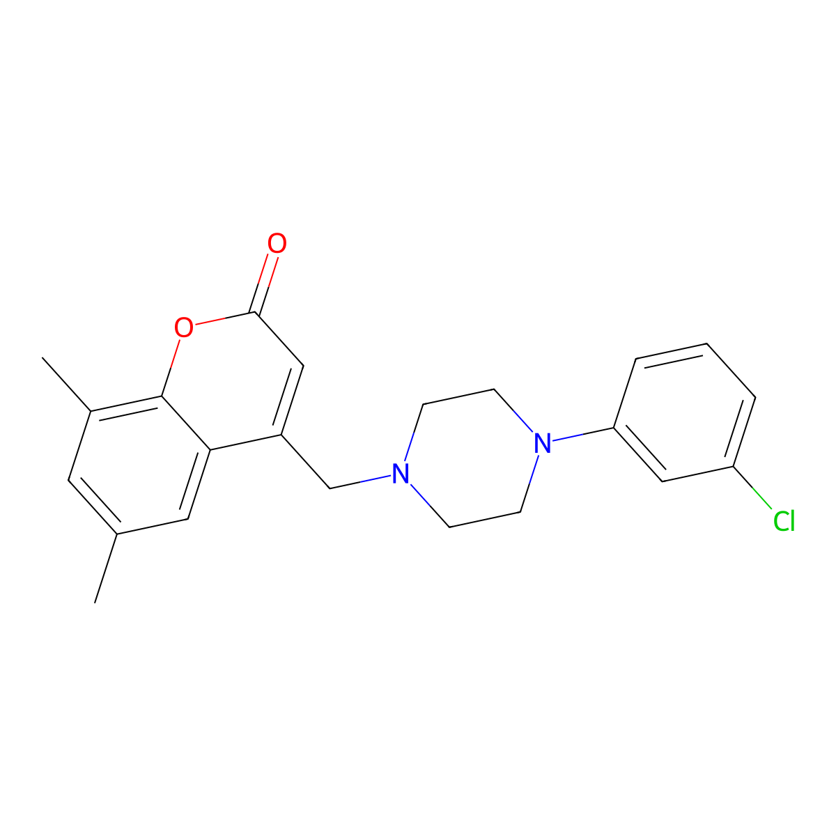 4-((4-(3-chlorophenyl)piperazin-1-yl)methyl)-6,8-dimethyl-2H-chromen-2-one molecular structure, CAS 850743-54-3