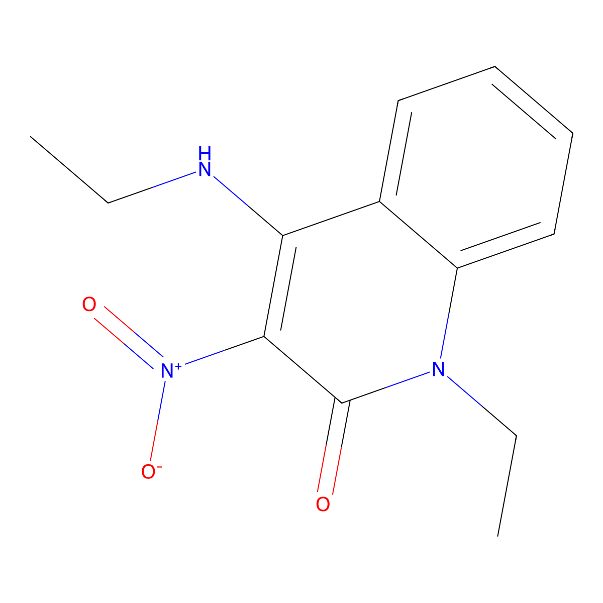 1-Ethyl-4-(ethylamino)-3-nitroquinolin-2-one molecular structure, CAS 850744-25-1