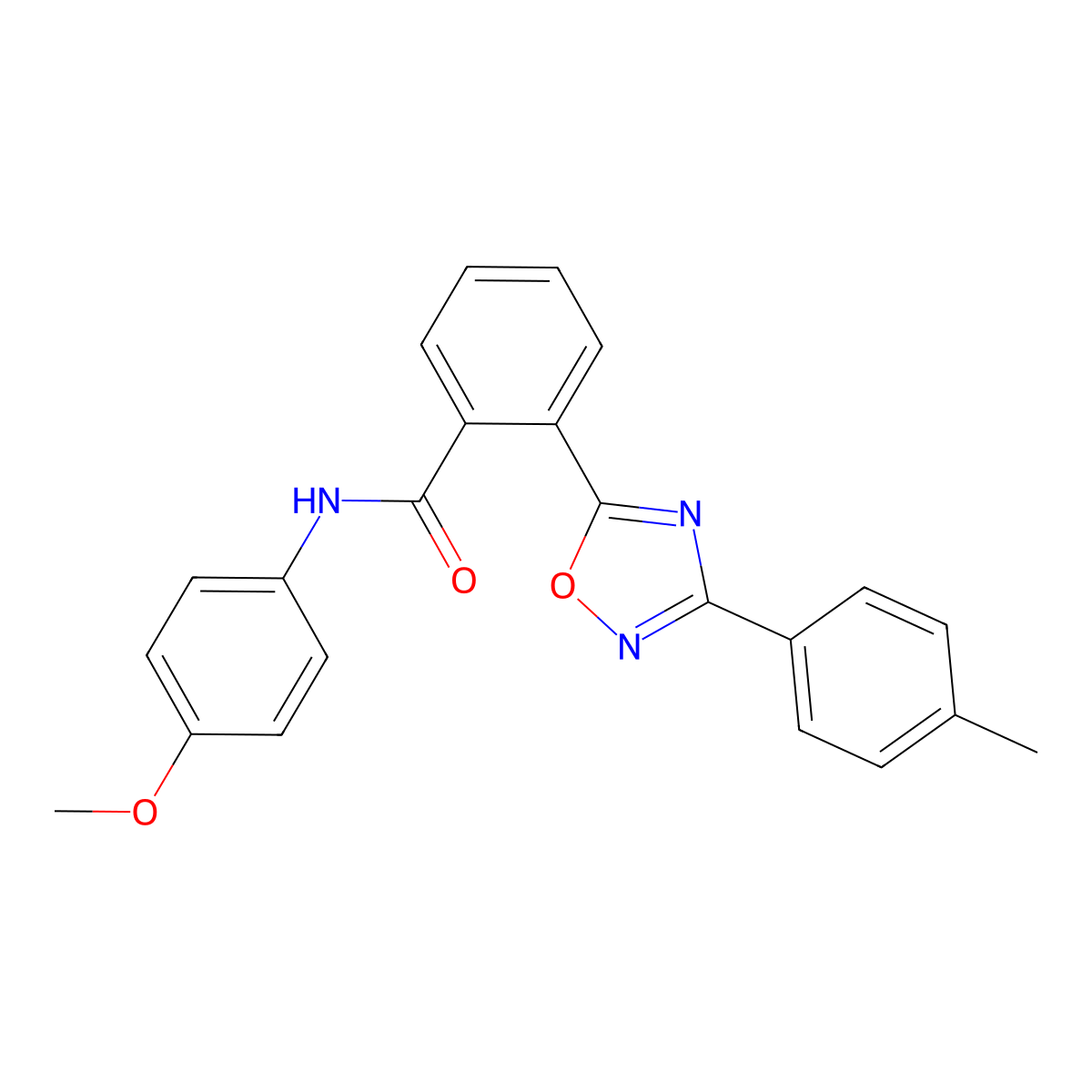 N-(4-methoxyphenyl)-2-[3-(4-methylphenyl)-1,2,4-oxadiazol-5-yl]benzamide molecular structure, CAS 850744-41-1