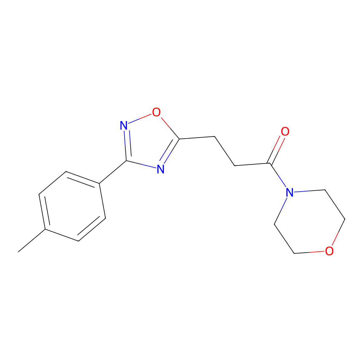 3-[3-(4-Methylphenyl)-1,2,4-oxadiazol-5-yl]-1-(morpholin-4-yl)propan-1-one molecular structure, CAS 850745-01-6