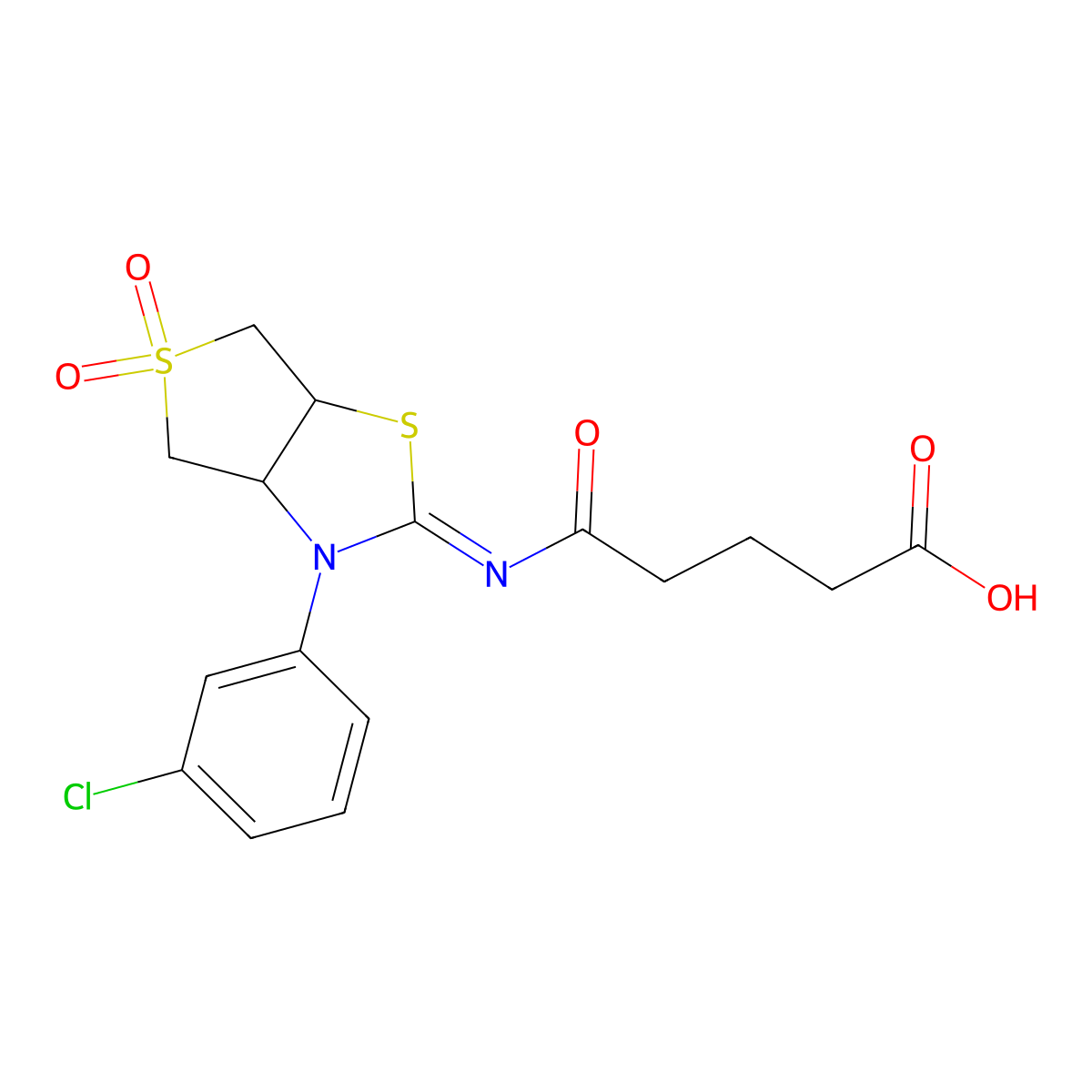5-{[(2Z)-3-(3-chlorophenyl)-5,5-dioxidotetrahydrothieno[3,4-d][1,3]thiazol-2(3H)-ylidene]amino}-5-oxopentanoic acid molecular structure, CAS 850745-06-1