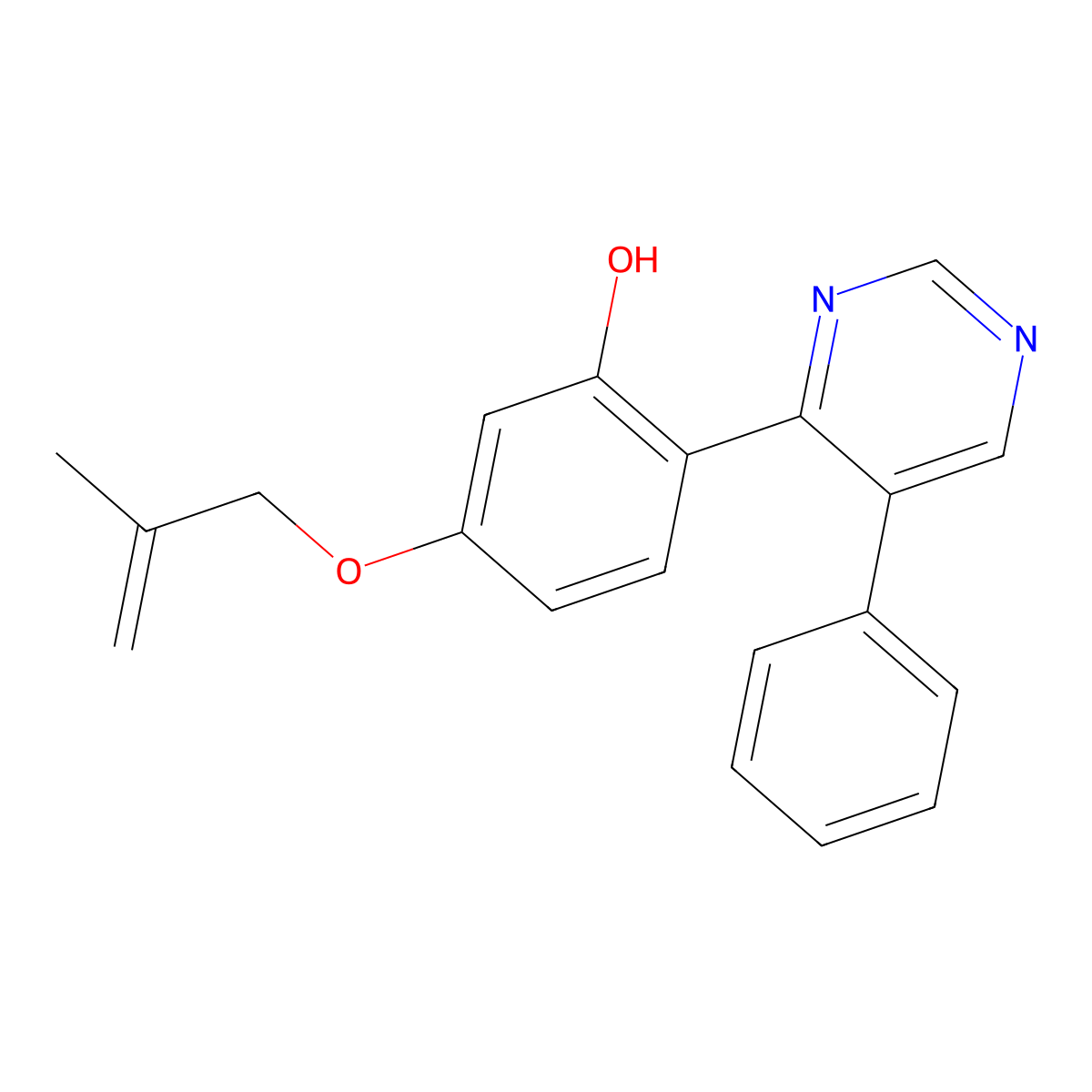 5-((2-Methylallyl)oxy)-2-(5-phenylpyrimidin-4-yl)phenol molecular structure, CAS 850745-14-1