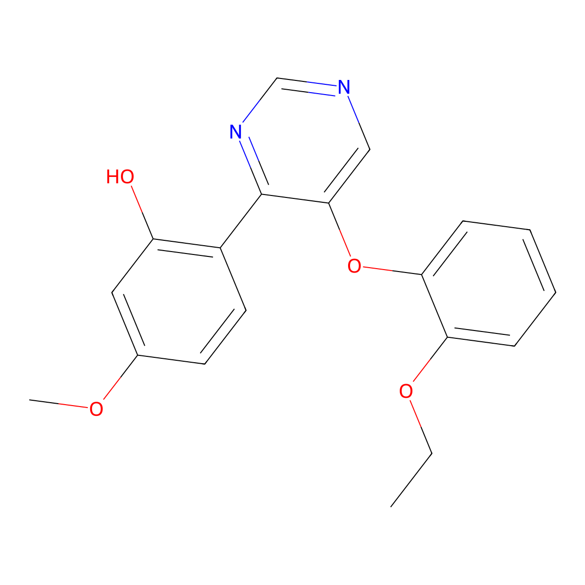 2-(5-(2-Ethoxyphenoxy)pyrimidin-4-yl)-5-methoxyphenol molecular structure, CAS 850745-53-8