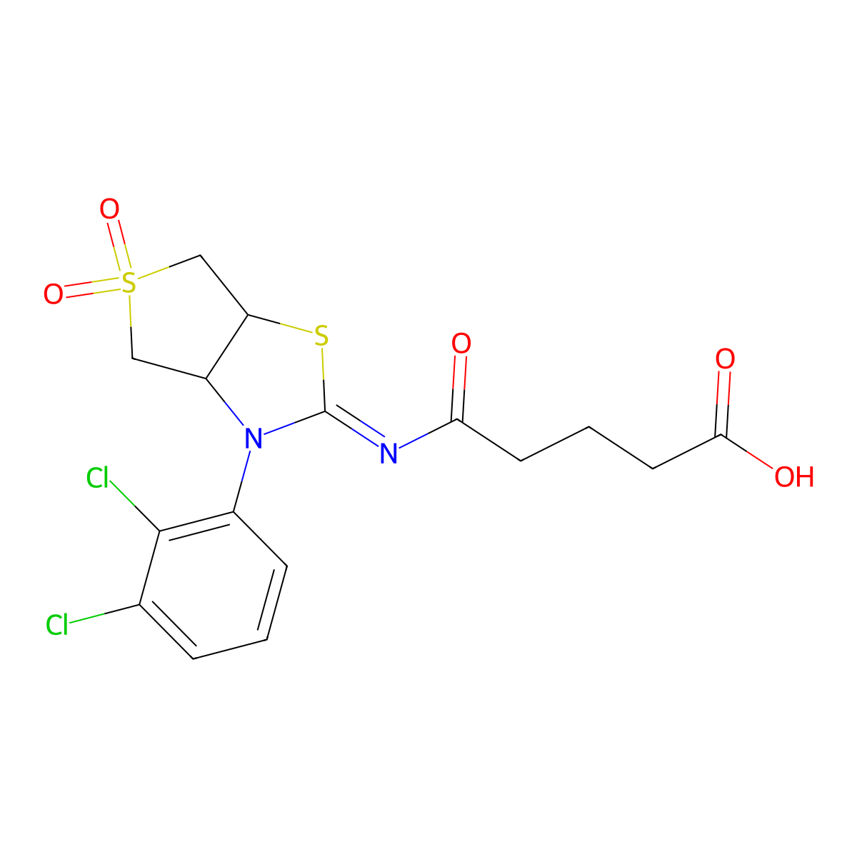 5-{[(2Z)-3-(2,3-dichlorophenyl)-5,5-dioxidotetrahydrothieno[3,4-d][1,3]thiazol-2(3H)-ylidene]amino}-5-oxopentanoic acid molecular structure, CAS 850746-81-5