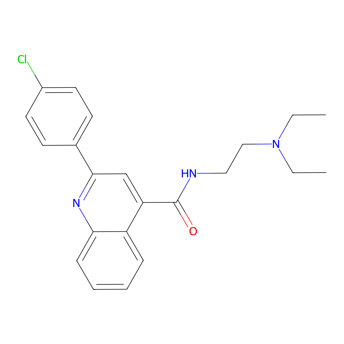 2-(4-chlorophenyl)-N-[2-(diethylamino)ethyl]-4-quinolinecarboxamide molecular structure, CAS 850747-99-8