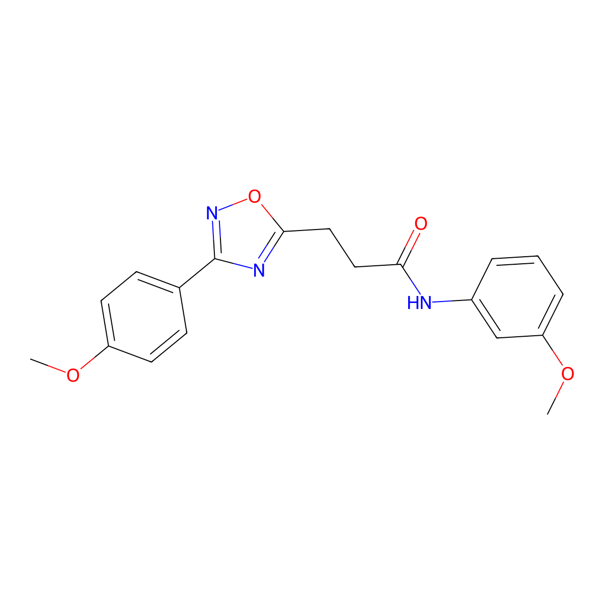 N-(3-methoxyphenyl)-3-[3-(4-methoxyphenyl)-1,2,4-oxadiazol-5-yl]propanamide molecular structure, CAS 850748-07-1