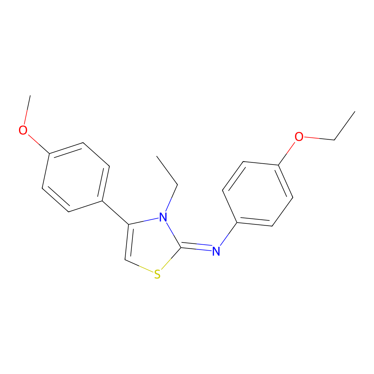 4-ethoxy-N-[(2Z)-3-ethyl-4-(4-methoxyphenyl)-1,3-thiazol-2(3H)-ylidene]aniline molecular structure, CAS 850748-79-7