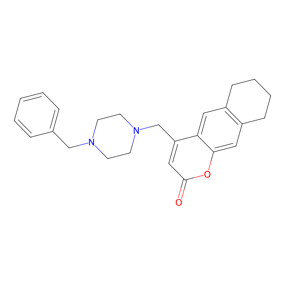 4-((4-benzylpiperazin-1-yl)methyl)-6,7,8,9-tetrahydro-2H-benzo[g]chromen-2-one molecular structure, CAS 850750-00-4