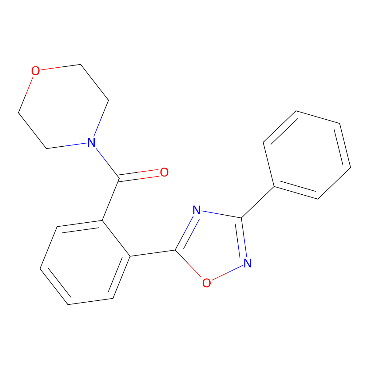 Morpholin-4-yl-[2-(3-phenyl-1,2,4-oxadiazol-5-yl)phenyl]methanone molecular structure, CAS 850751-18-7