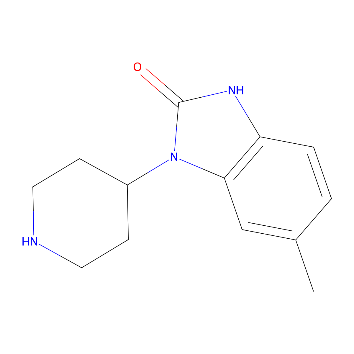 6-methyl-1-(piperidin-4-yl)-1H-benzo[d]imidazol-2(3H)-one molecular structure, CAS 85076-01-3