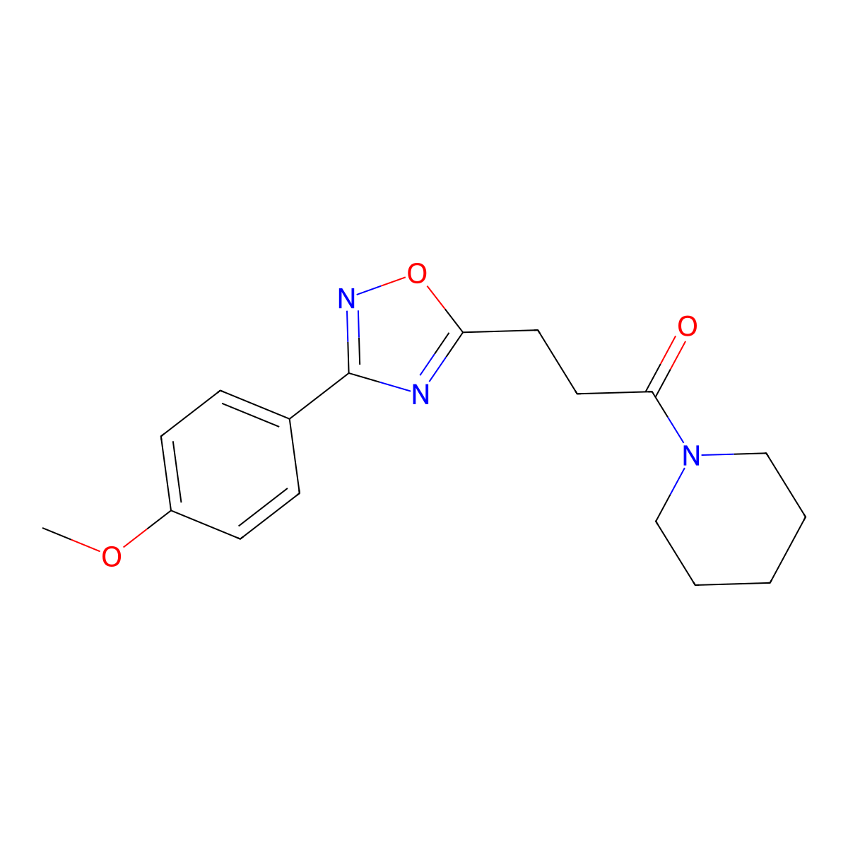 3-[3-(4-Methoxyphenyl)-1,2,4-oxadiazol-5-yl]-1-piperidin-1-ylpropan-1-one molecular structure, CAS 850761-66-9