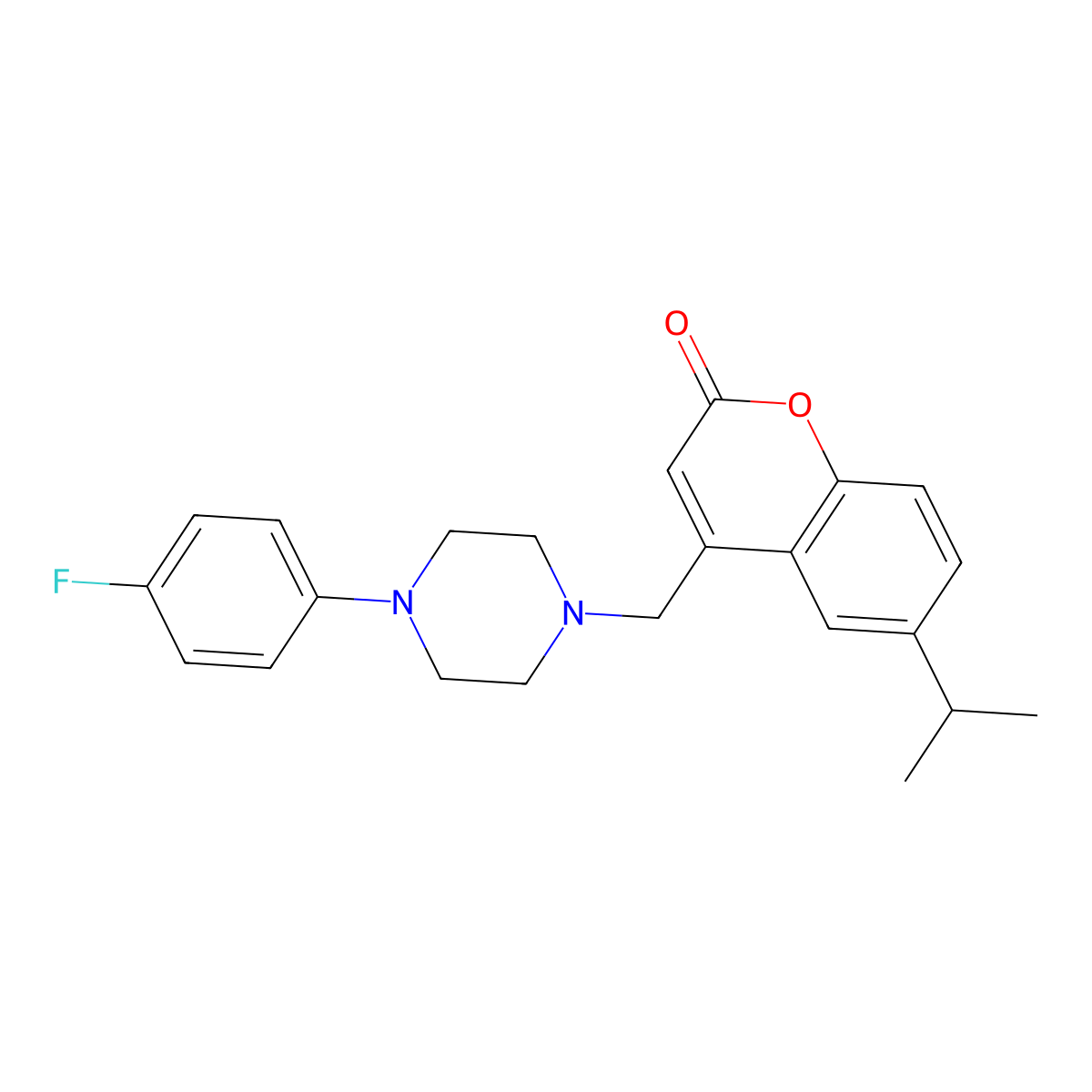 4-{[4-(4-fluorophenyl)piperazin-1-yl]methyl}-6-(propan-2-yl)-2H-chromen-2-one molecular structure, CAS 850761-91-0