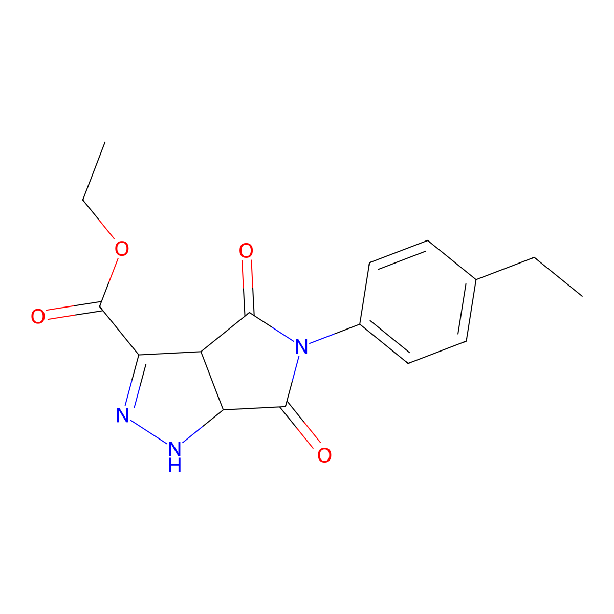 ethyl 5-(4-ethylphenyl)-4,6-dioxo-3a,6a-dihydro-1H-pyrrolo[3,4-c]pyrazole-3-carboxylate molecular structure, CAS 850766-87-9