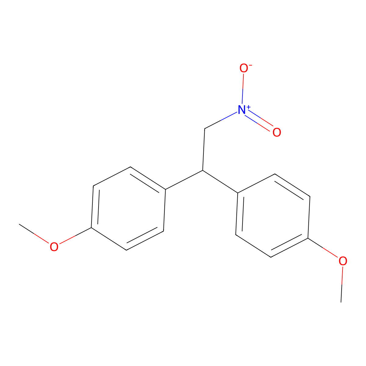 Benzene, 1,1'-(2-nitroethylidene)bis(4-methoxy- molecular structure, CAS 85078-27-9