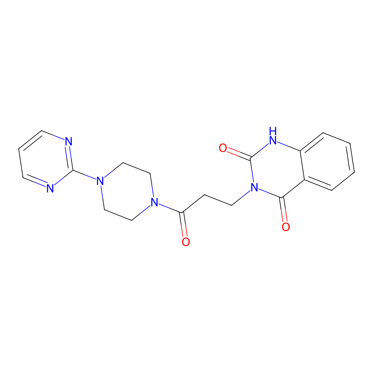 3-(3-oxo-3-(4-(pyrimidin-2-yl)piperazin-1-yl)propyl)quinazoline-2,4(1H,3H)-dione molecular structure, CAS 850780-92-6