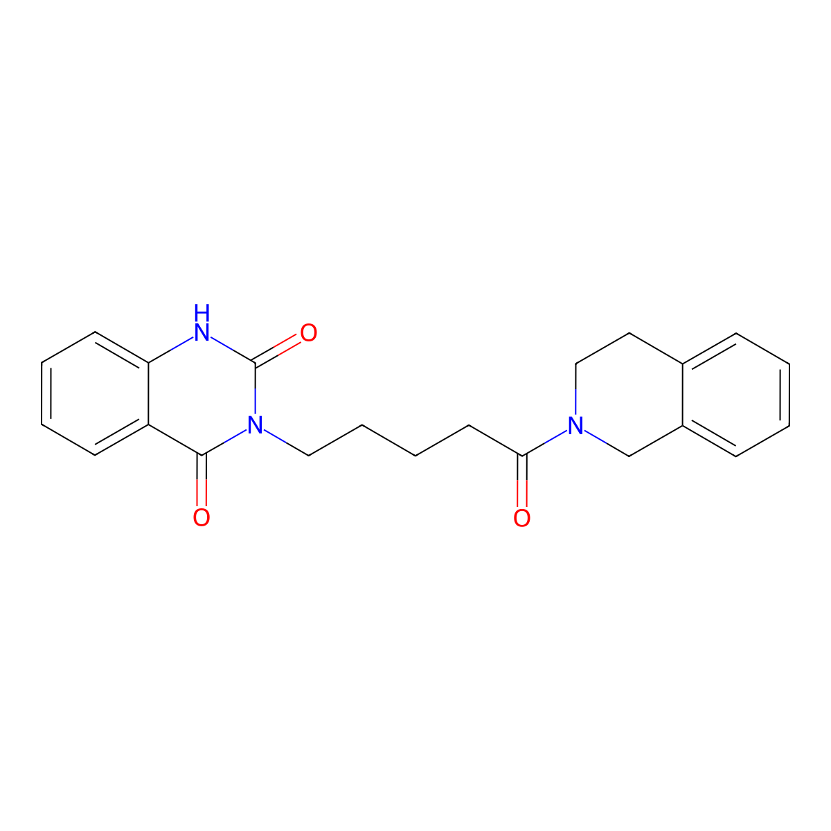 3-(5-(3,4-dihydroisoquinolin-2(1H)-yl)-5-oxopentyl)quinazoline-2,4(1H,3H)-dione molecular structure, CAS 850780-95-9