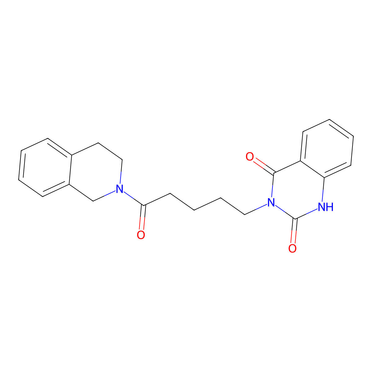 3-(5-(3,4-dihydroisoquinolin-2(1H)-yl)-5-oxopentyl)quinazoline-2,4(1H,3H)-dione molecular structure, CAS 850780-95-9