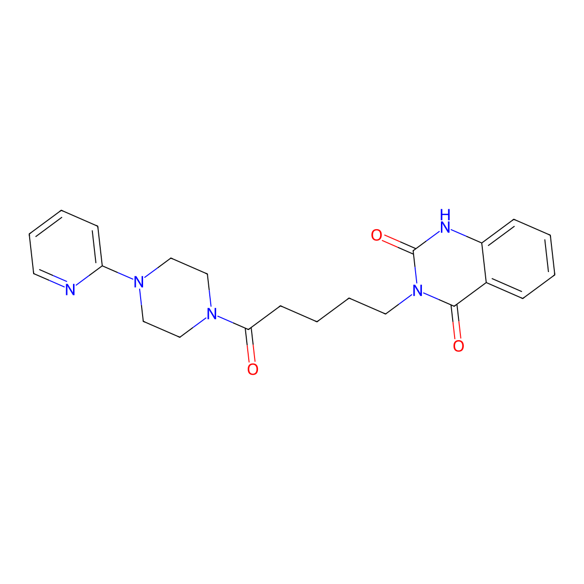 3-[5-oxo-5-(4-pyridin-2-ylpiperazin-1-yl)pentyl]-1H-quinazoline-2,4-dione molecular structure, CAS 850780-96-0