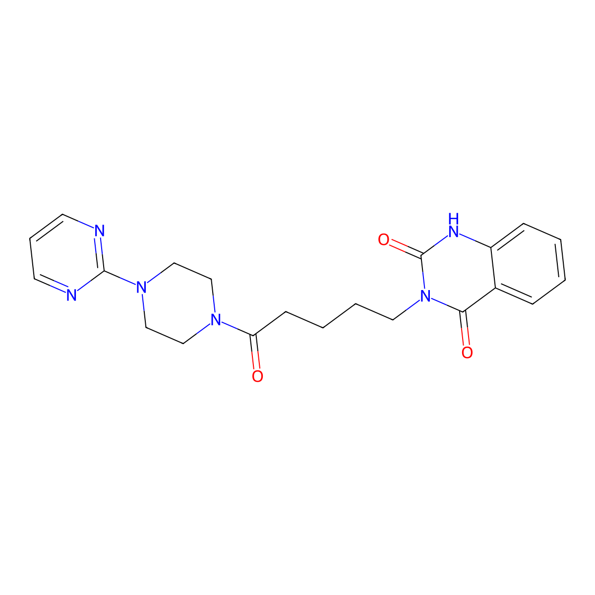3-(5-oxo-5-(4-(pyrimidin-2-yl)piperazin-1-yl)pentyl)quinazoline-2,4(1H,3H)-dione molecular structure, CAS 850780-97-1