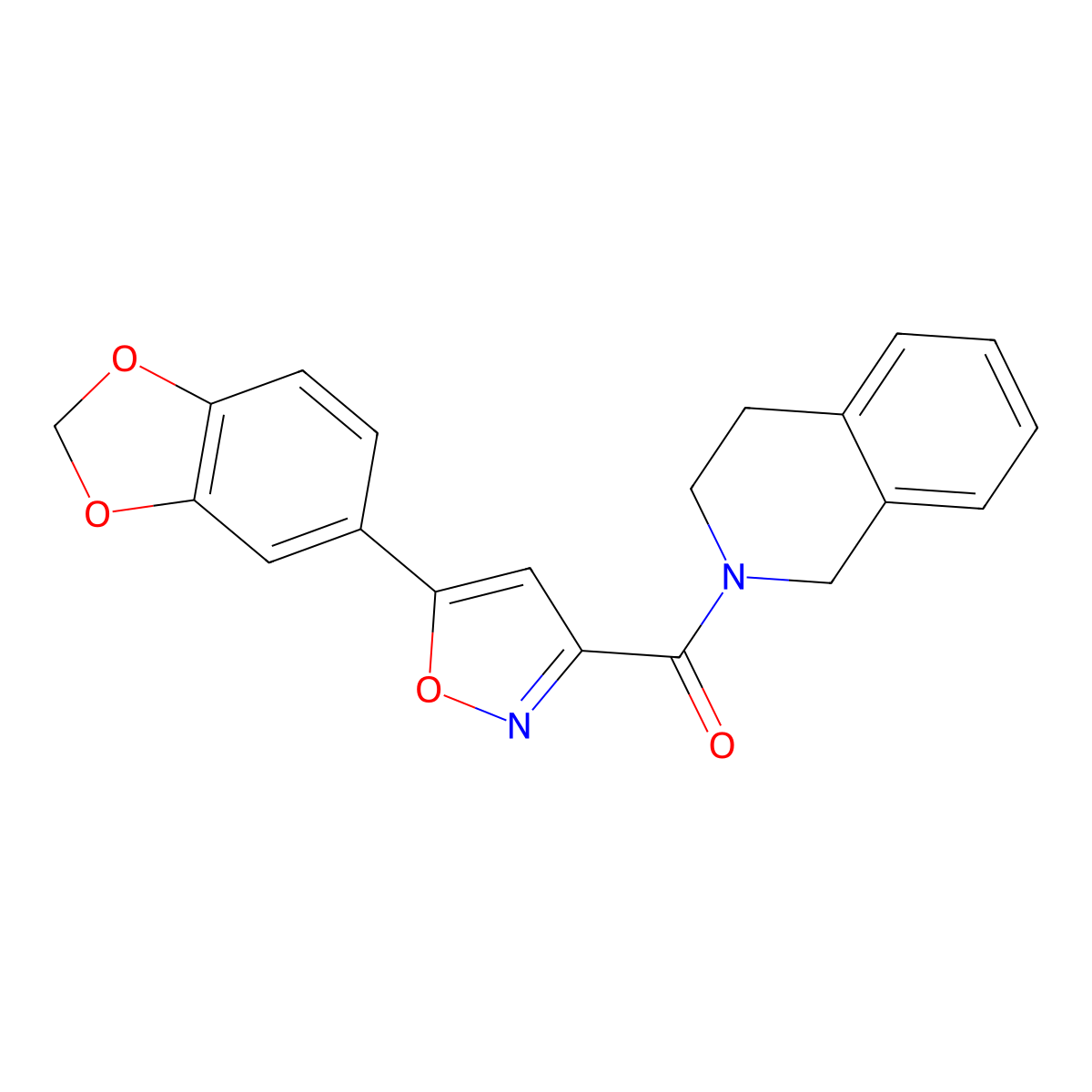 (5-(benzo[d][1,3]dioxol-5-yl)isoxazol-3-yl)(3,4-dihydroisoquinolin-2(1H)-yl)methanone molecular structure, CAS 850781-41-8