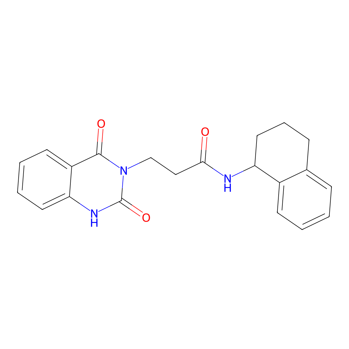 3-(2,4-dioxo-1H-quinazolin-3-yl)-N-(1,2,3,4-tetrahydronaphthalen-1-yl)propanamide molecular structure, CAS 850781-73-6
