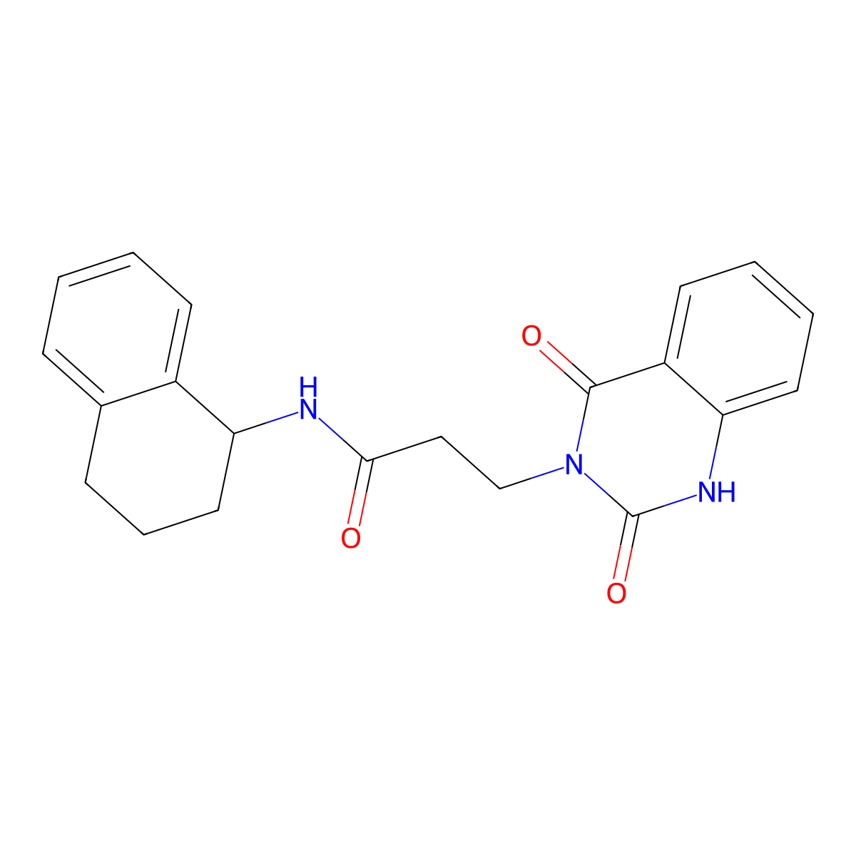 3-(2,4-dioxo-1H-quinazolin-3-yl)-N-(1,2,3,4-tetrahydronaphthalen-1-yl)propanamide molecular structure, CAS 850781-73-6