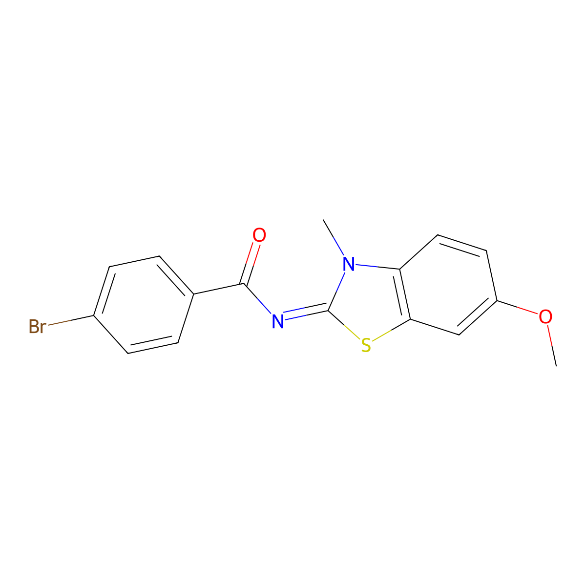 4-bromo-N-(6-methoxy-3-methyl-1,3-benzothiazol-2-ylidene)benzamide molecular structure, CAS 850781-87-2