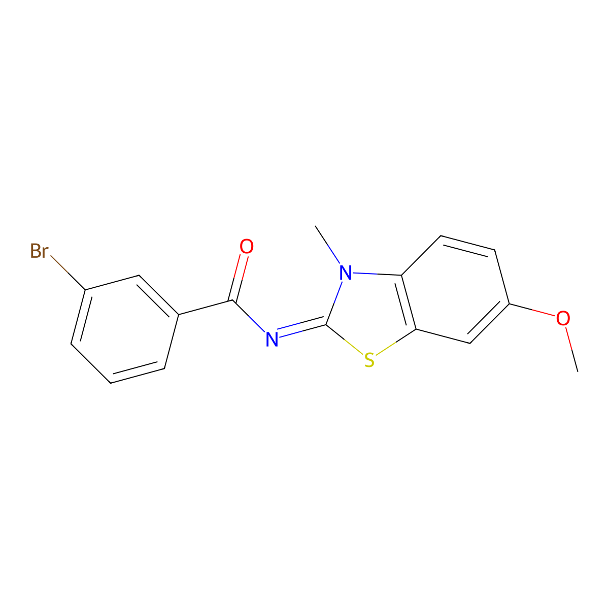 (E)-3-bromo-N-(6-methoxy-3-methylbenzo[d]thiazol-2(3H)-ylidene)benzamide molecular structure, CAS 850781-88-3