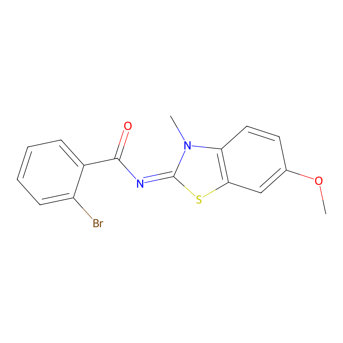 2-bromo-N-(6-methoxy-3-methyl-1,3-benzothiazol-2-ylidene)benzamide molecular structure, CAS 850781-89-4