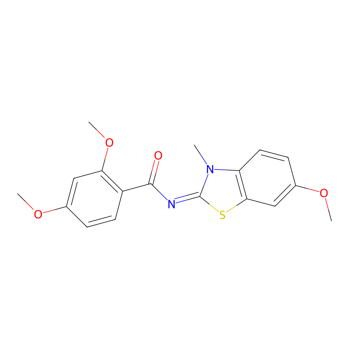 (E)-2,4-dimethoxy-N-(6-methoxy-3-methylbenzo[d]thiazol-2(3H)-ylidene)benzamide molecular structure, CAS 850781-90-7