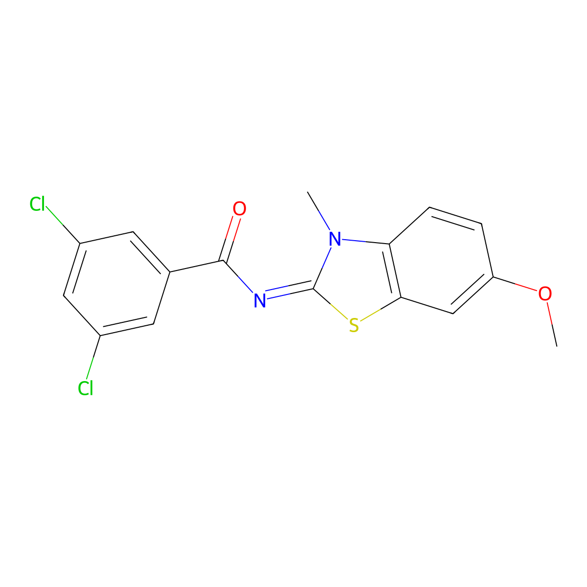(E)-3,5-dichloro-N-(6-methoxy-3-methylbenzo[d]thiazol-2(3H)-ylidene)benzamide molecular structure, CAS 850781-91-8