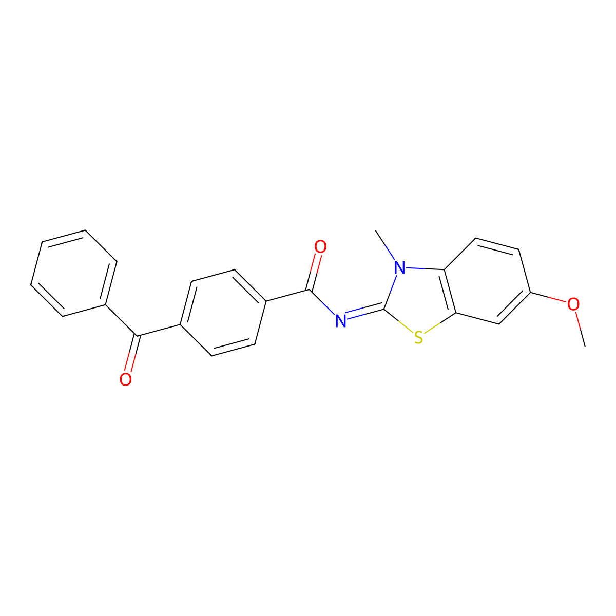 4-benzoyl-N-(6-methoxy-3-methyl-1,3-benzothiazol-2-ylidene)benzamide molecular structure, CAS 850781-92-9