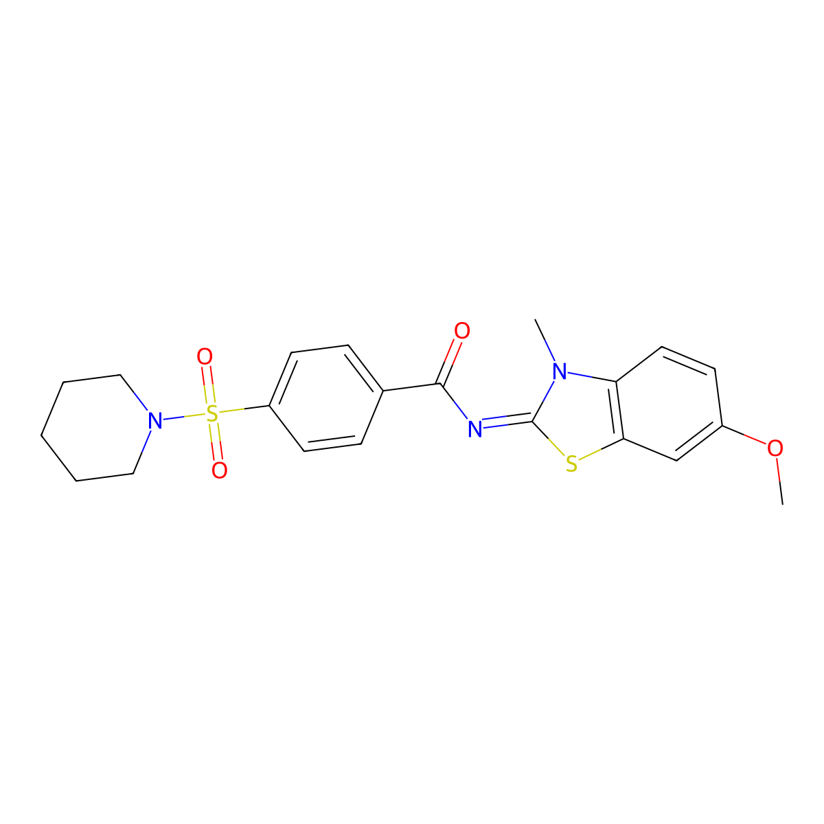 (E)-N-(6-methoxy-3-methylbenzo[d]thiazol-2(3H)-ylidene)-4-(piperidin-1-ylsulfonyl)benzamide molecular structure, CAS 850781-94-1