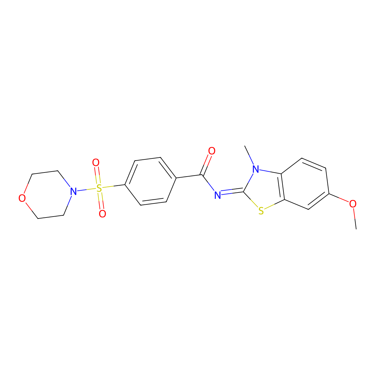 (E)-N-(6-methoxy-3-methylbenzo[d]thiazol-2(3H)-ylidene)-4-(morpholinosulfonyl)benzamide molecular structure, CAS 850781-95-2