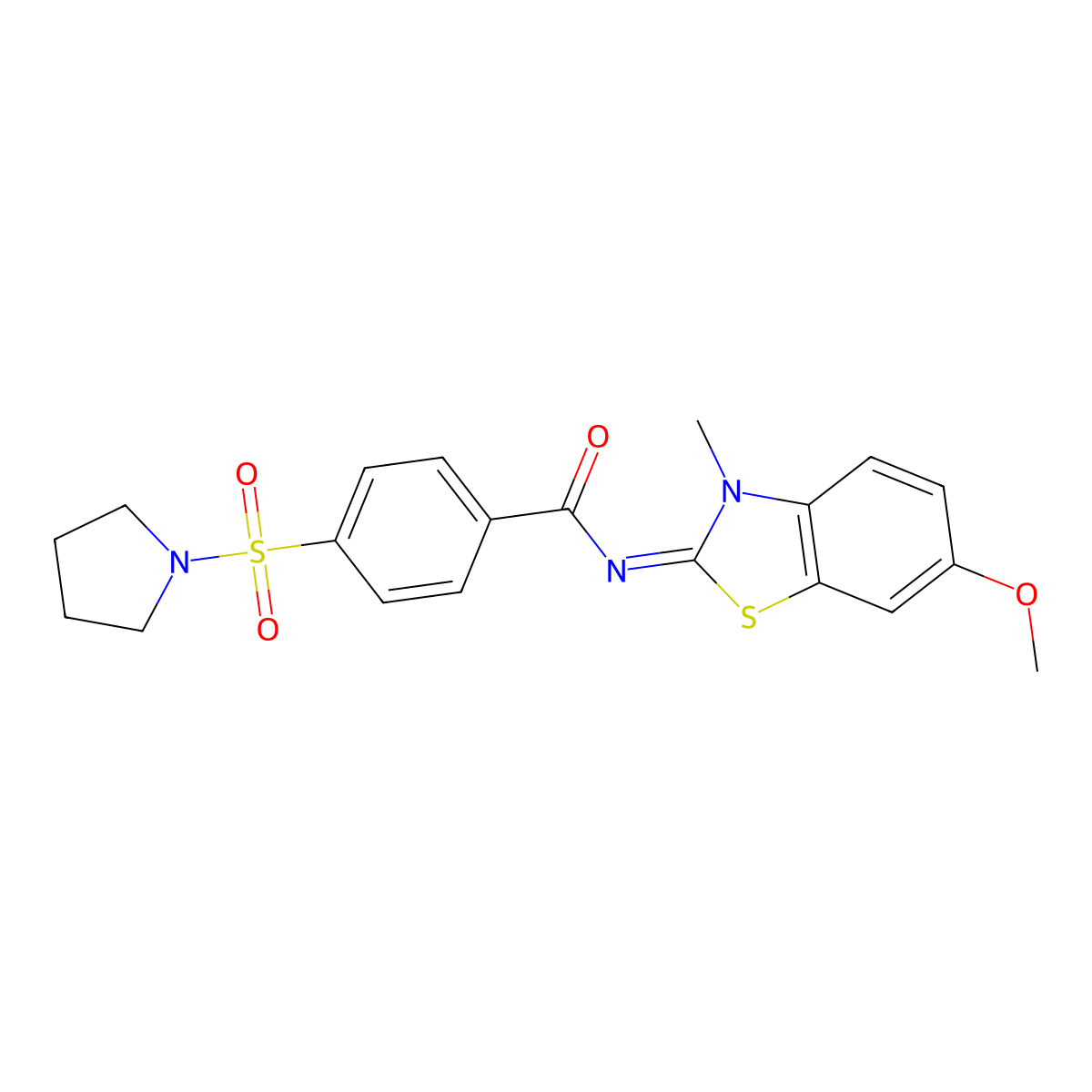 (E)-N-(6-methoxy-3-methylbenzo[d]thiazol-2(3H)-ylidene)-4-(pyrrolidin-1-ylsulfonyl)benzamide molecular structure, CAS 850781-96-3