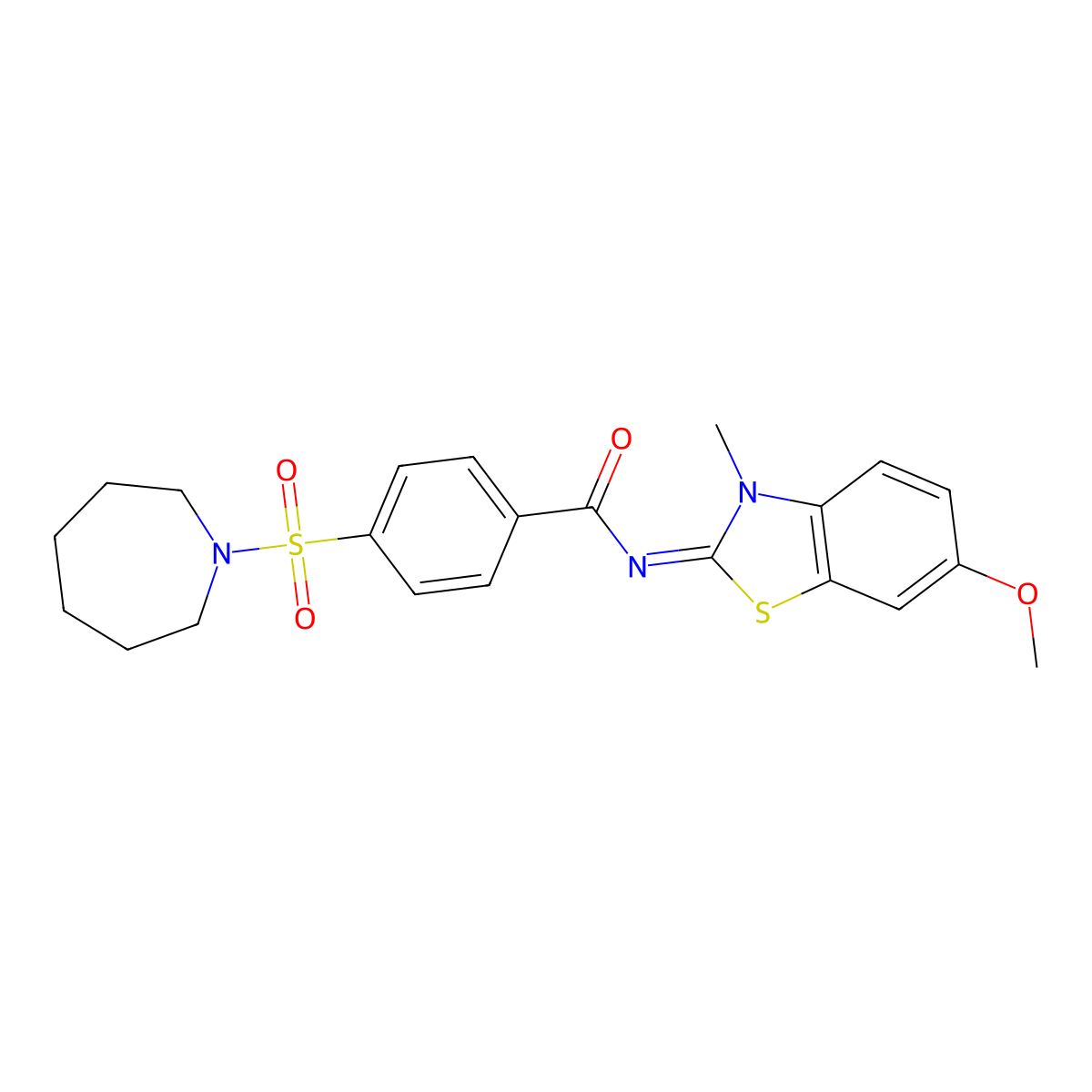 (E)-4-(azepan-1-ylsulfonyl)-N-(6-methoxy-3-methylbenzo[d]thiazol-2(3H)-ylidene)benzamide molecular structure, CAS 850782-06-8