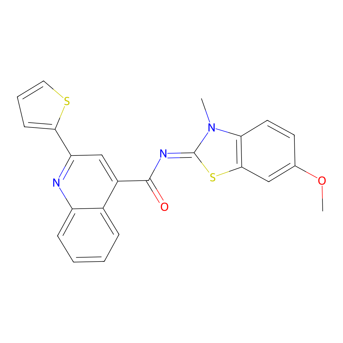 (E)-N-(6-methoxy-3-methylbenzo[d]thiazol-2(3H)-ylidene)-2-(thiophen-2-yl)quinoline-4-carboxamide molecular structure, CAS 850782-08-0