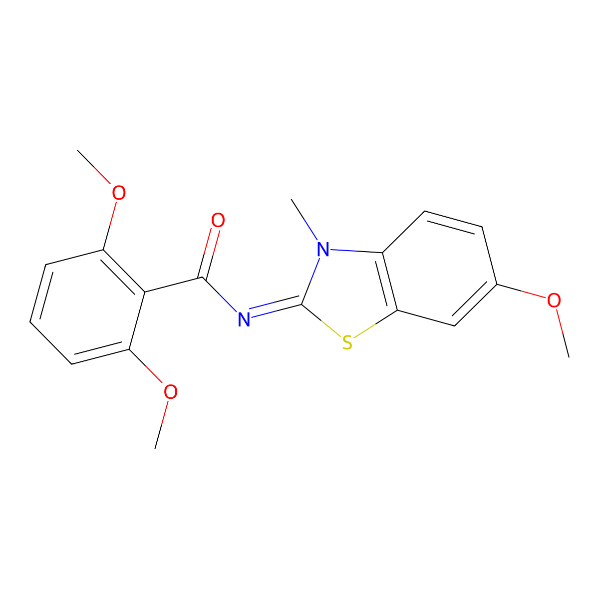 (E)-2,6-dimethoxy-N-(6-methoxy-3-methylbenzo[d]thiazol-2(3H)-ylidene)benzamide molecular structure, CAS 850782-10-4