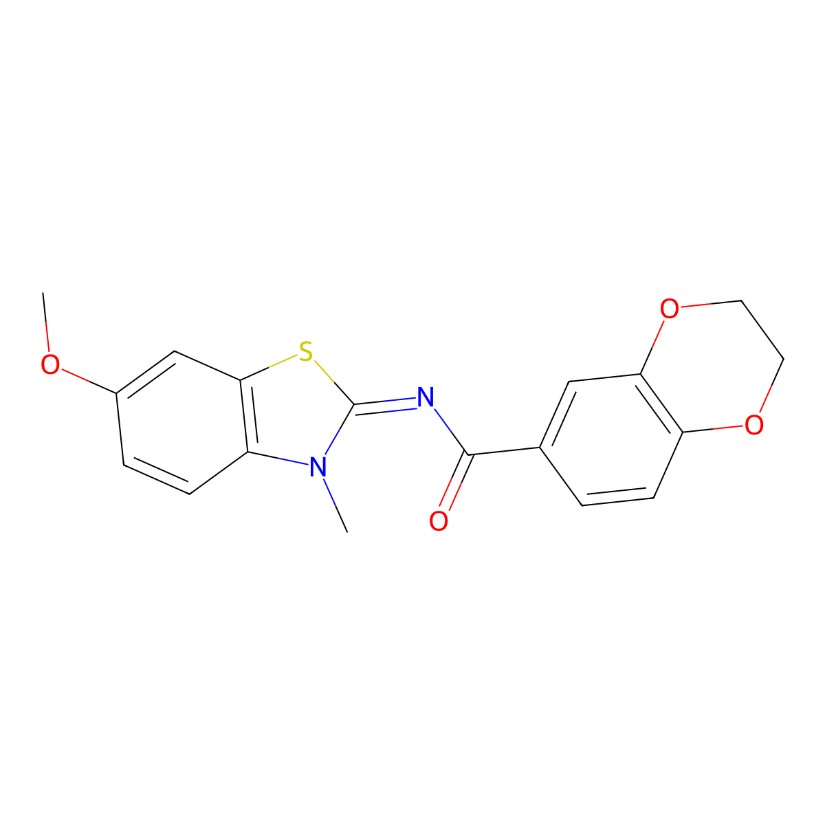 (E)-N-(6-methoxy-3-methylbenzo[d]thiazol-2(3H)-ylidene)-2,3-dihydrobenzo[b][1,4]dioxine-6-carboxamide molecular structure, CAS 850782-15-9