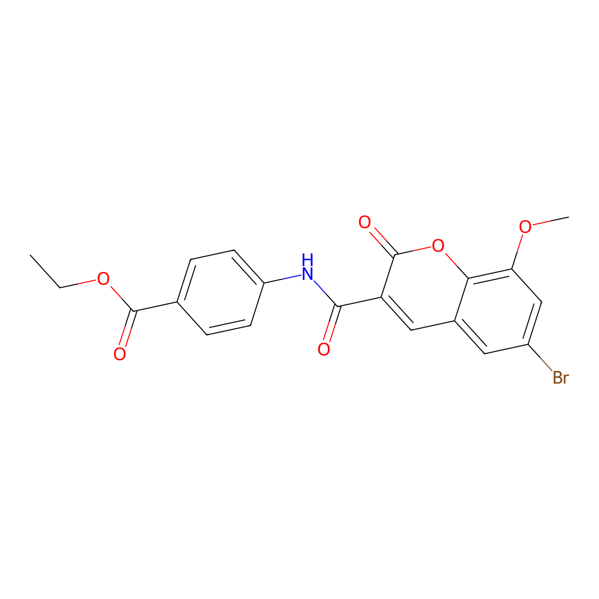 ethyl 4-(6-bromo-8-methoxy-2-oxo-2H-chromene-3-carboxamido)benzoate molecular structure, CAS 850782-22-8