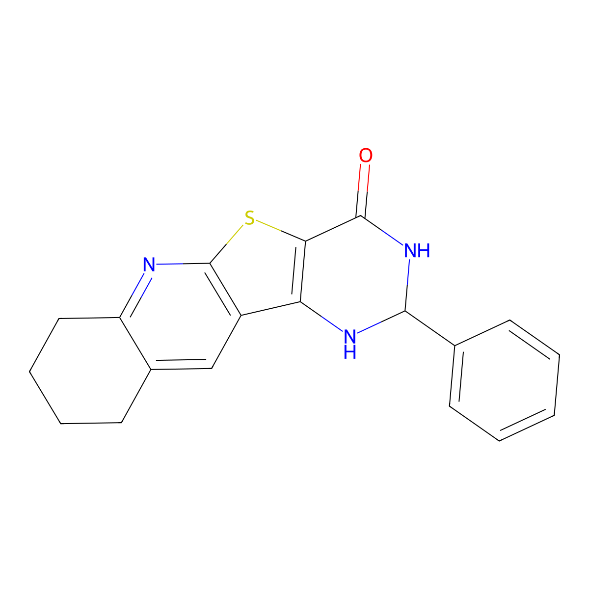 2-phenyl-2,3,7,8,9,10-hexahydropyrimido[4',5':4,5]thieno[2,3-b]quinolin-4(1H)-one molecular structure, CAS 850782-27-3
