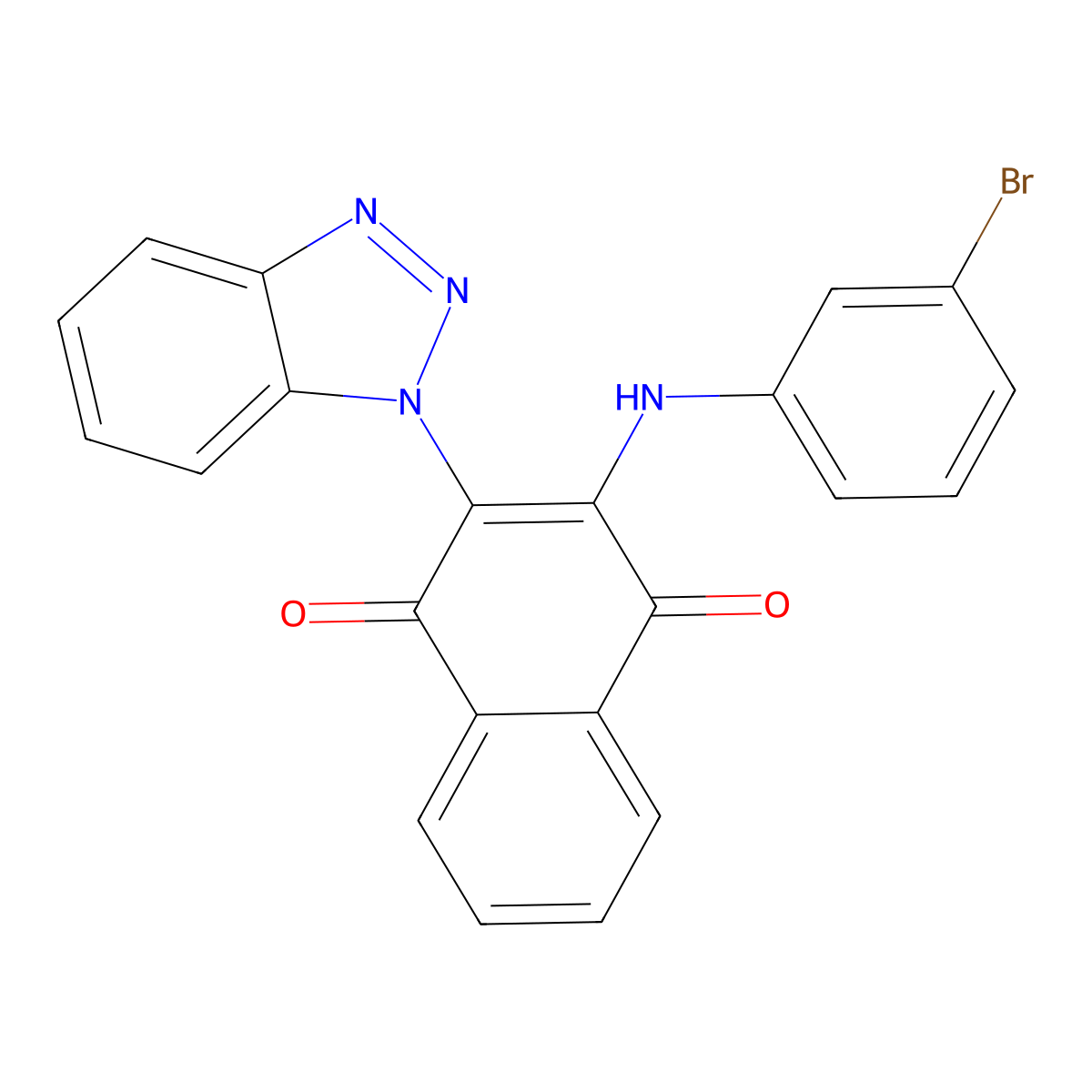 2-(1H-benzo[d][1,2,3]triazol-1-yl)-3-((3-bromophenyl)amino)naphthalene-1,4-dione molecular structure, CAS 850782-40-0