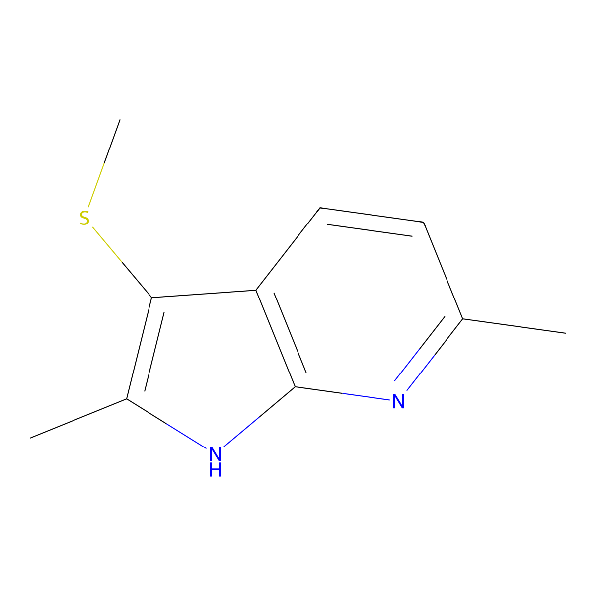2,6-dimethyl-3-(methylthio)-1H-pyrrolo[2,3-b]pyridine molecular structure, CAS 850785-43-2