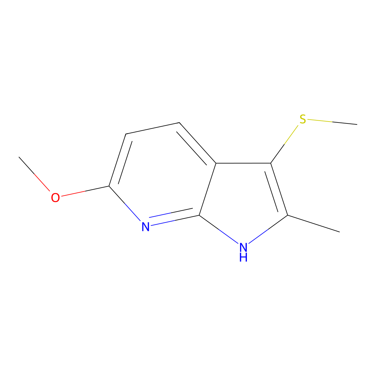 6-methoxy-2-methyl-3-(methylthio)-1H-pyrrolo[2,3-b]pyridine molecular structure, CAS 850785-50-1
