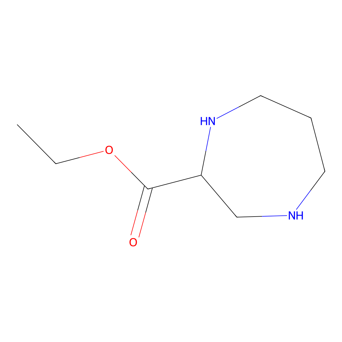 Ethyl 1,4-diazepane-2-carboxylate molecular structure, CAS 850786-98-0