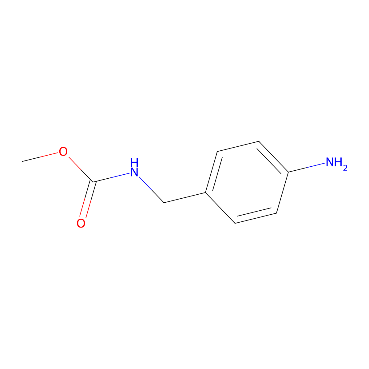 methyl N-((4-aminophenyl)methyl)carbamate molecular structure, CAS 850791-48-9